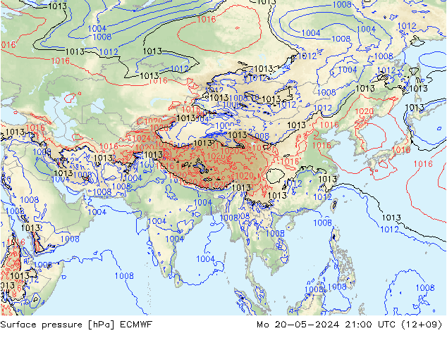 Luchtdruk (Grond) ECMWF ma 20.05.2024 21 UTC