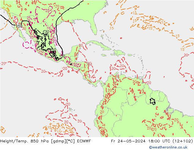 Z500/Regen(+SLP)/Z850 ECMWF vr 24.05.2024 18 UTC