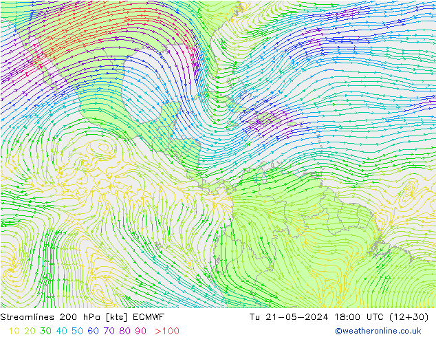 Rüzgar 200 hPa ECMWF Sa 21.05.2024 18 UTC