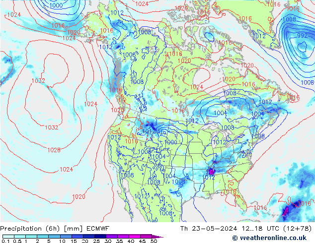 Z500/Yağmur (+YB)/Z850 ECMWF Per 23.05.2024 18 UTC