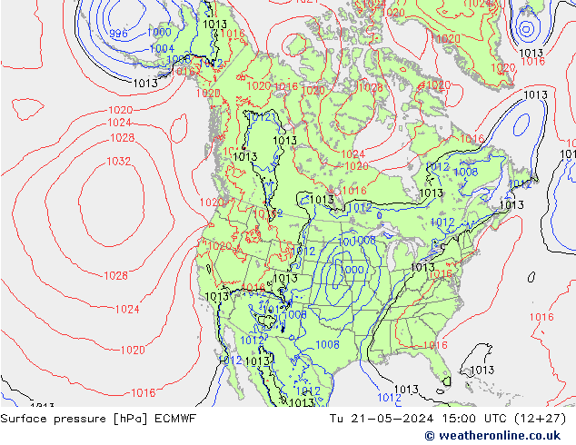 Pressione al suolo ECMWF mar 21.05.2024 15 UTC