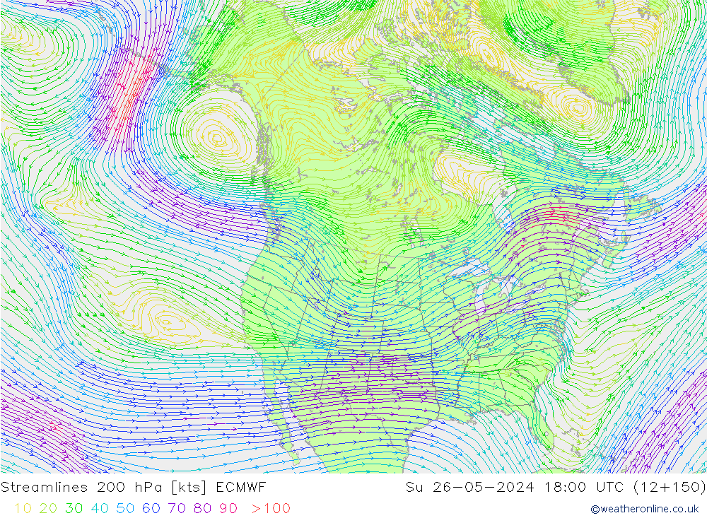 ветер 200 гПа ECMWF Вс 26.05.2024 18 UTC