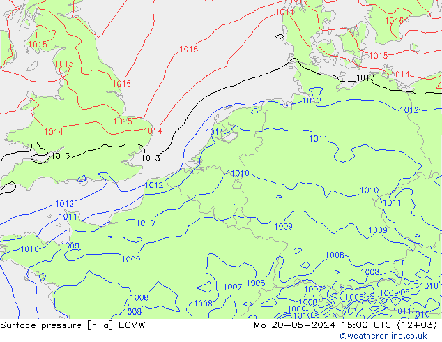 地面气压 ECMWF 星期一 20.05.2024 15 UTC