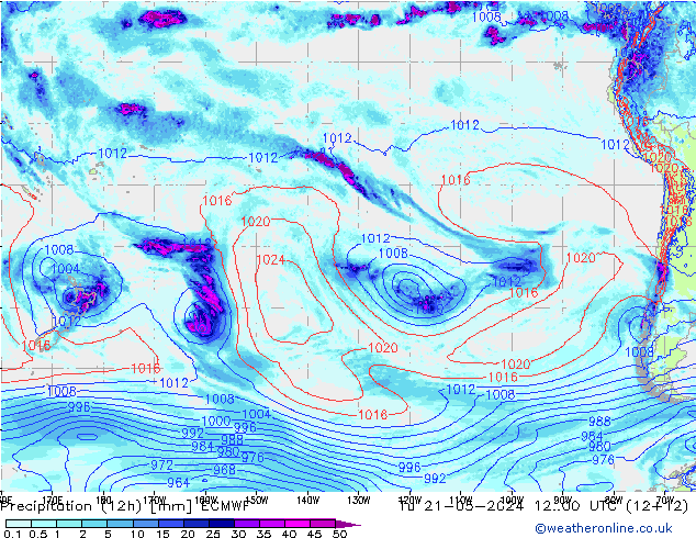 Yağış (12h) ECMWF Sa 21.05.2024 00 UTC