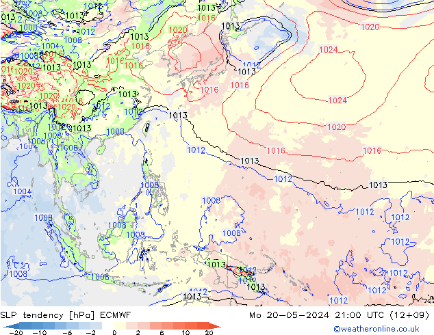 tendencja ECMWF pon. 20.05.2024 21 UTC