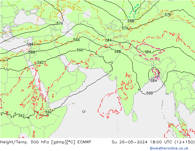 Z500/Regen(+SLP)/Z850 ECMWF zo 26.05.2024 18 UTC