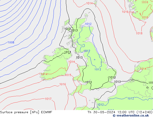 Yer basıncı ECMWF Per 30.05.2024 12 UTC