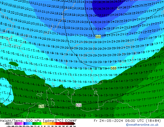 Z500/Rain (+SLP)/Z850 ECMWF Sex 24.05.2024 06 UTC