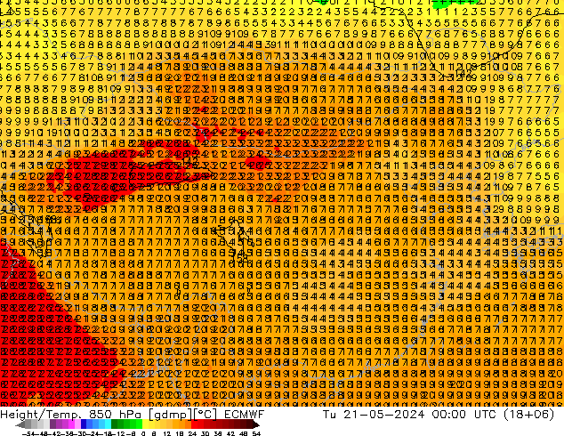 Z500/Rain (+SLP)/Z850 ECMWF 星期二 21.05.2024 00 UTC