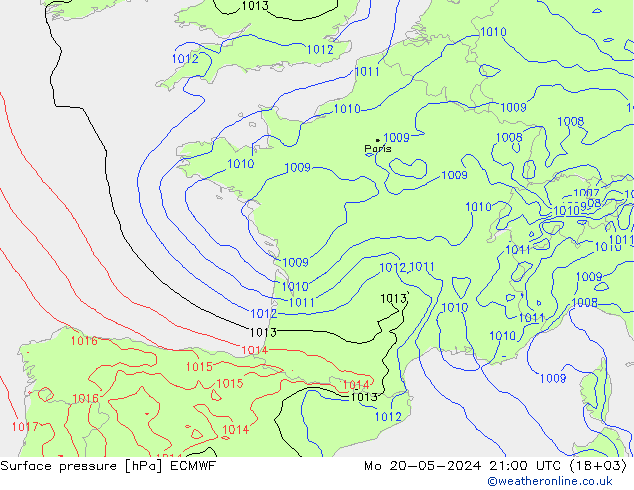 pression de l'air ECMWF lun 20.05.2024 21 UTC