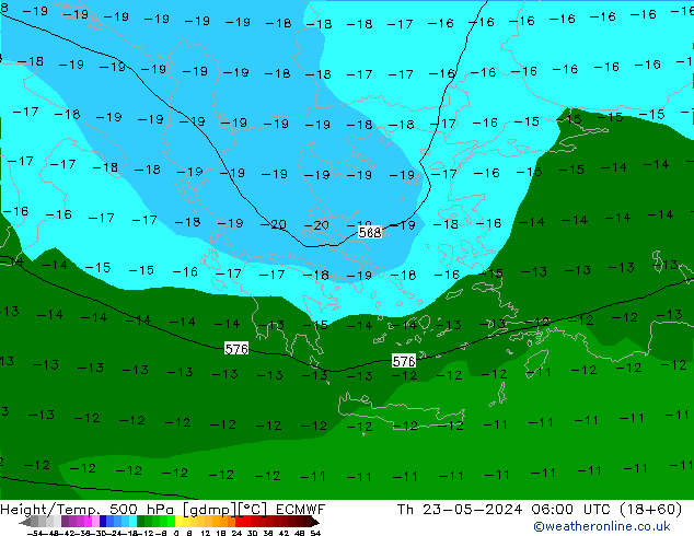 Z500/Rain (+SLP)/Z850 ECMWF czw. 23.05.2024 06 UTC