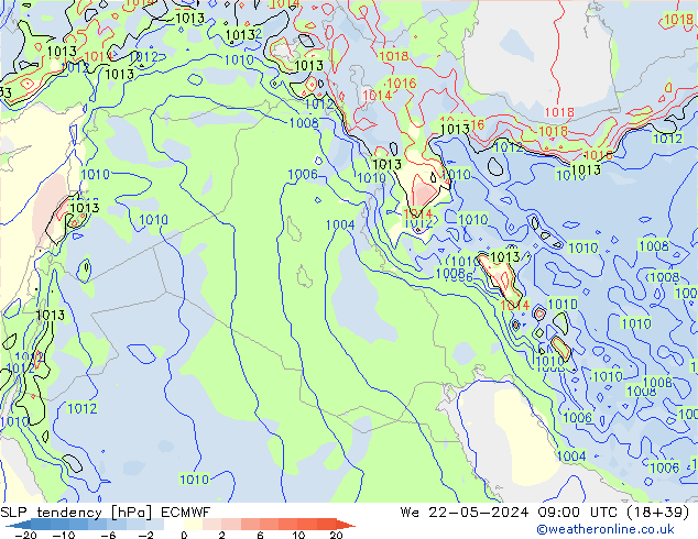 тенденция давления ECMWF ср 22.05.2024 09 UTC