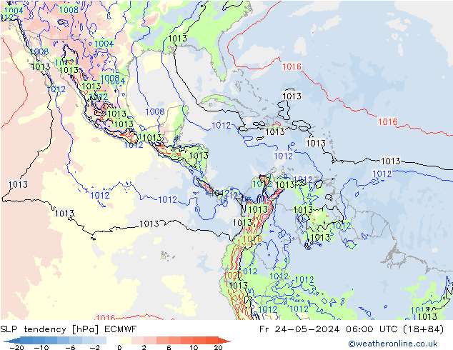 Druktendens (+/-) ECMWF vr 24.05.2024 06 UTC
