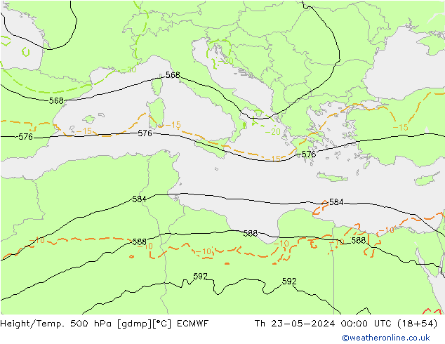 Z500/Regen(+SLP)/Z850 ECMWF do 23.05.2024 00 UTC