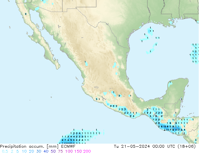 Precipitación acum. ECMWF mar 21.05.2024 00 UTC