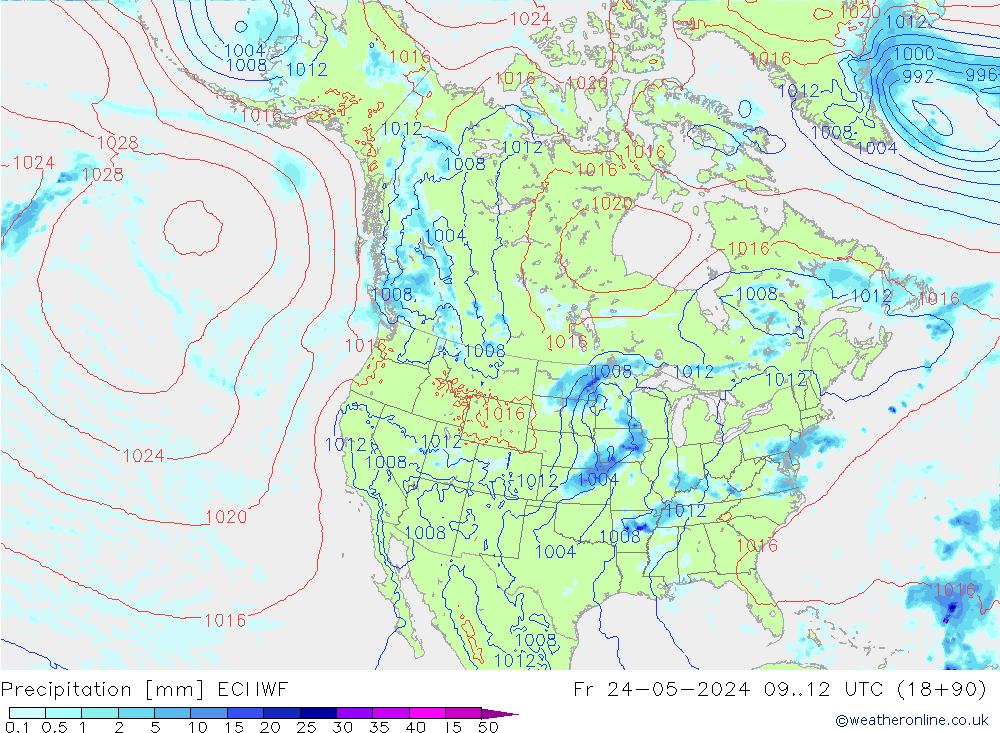 Precipitazione ECMWF ven 24.05.2024 12 UTC