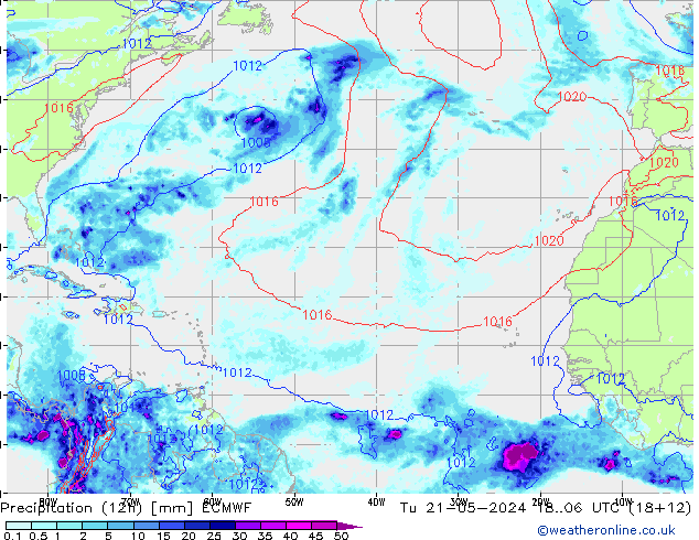 Precipitazione (12h) ECMWF mar 21.05.2024 06 UTC