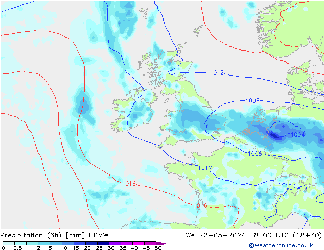 Z500/Rain (+SLP)/Z850 ECMWF St 22.05.2024 00 UTC