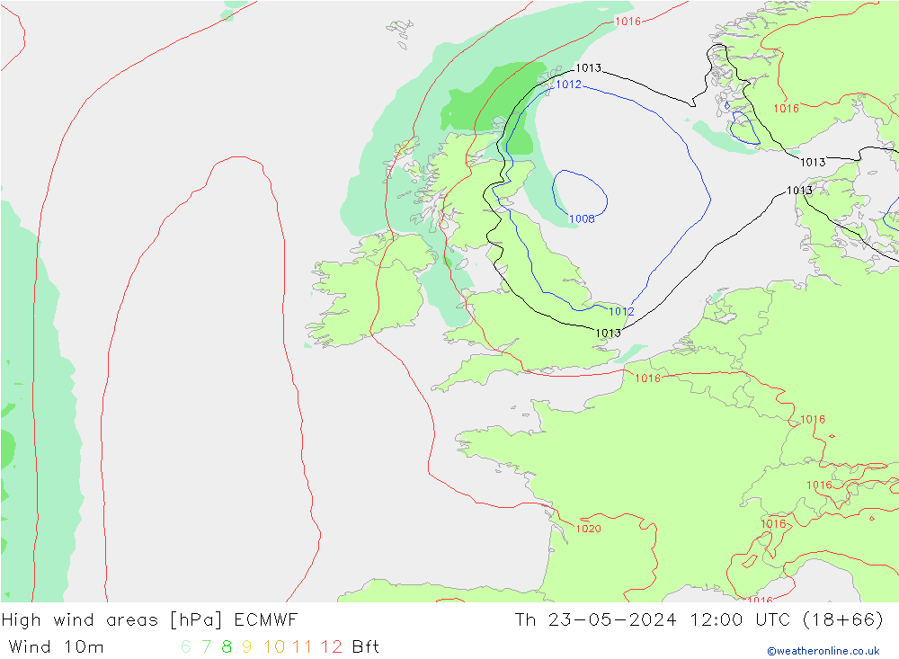 Windvelden ECMWF do 23.05.2024 12 UTC