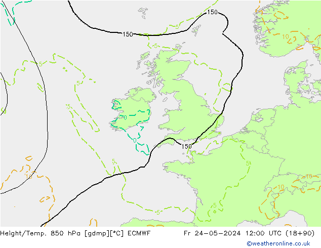 Z500/Regen(+SLP)/Z850 ECMWF vr 24.05.2024 12 UTC