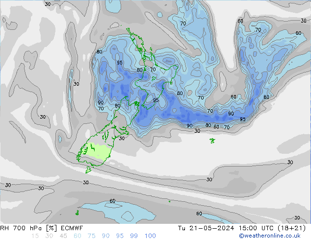 RH 700 hPa ECMWF  21.05.2024 15 UTC