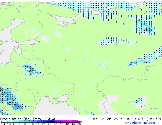 Z500/Rain (+SLP)/Z850 ECMWF ср 22.05.2024 00 UTC