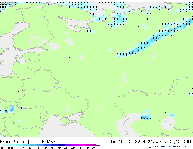 precipitação ECMWF Ter 21.05.2024 00 UTC