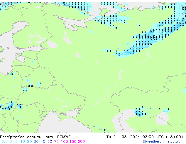 Précipitation accum. ECMWF mar 21.05.2024 03 UTC