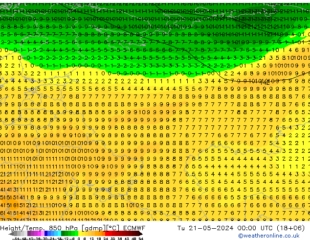 Z500/Rain (+SLP)/Z850 ECMWF Ter 21.05.2024 00 UTC