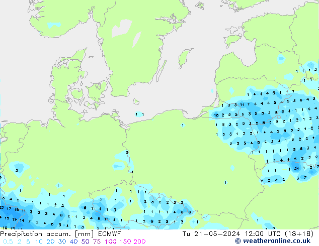 Totale neerslag ECMWF di 21.05.2024 12 UTC