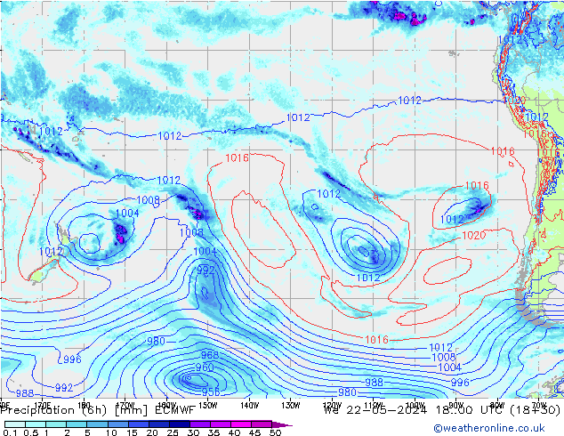 Z500/Rain (+SLP)/Z850 ECMWF St 22.05.2024 00 UTC