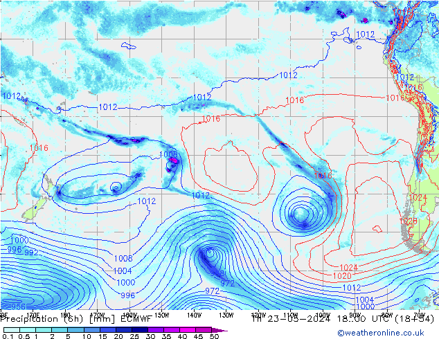 Z500/Rain (+SLP)/Z850 ECMWF Th 23.05.2024 00 UTC