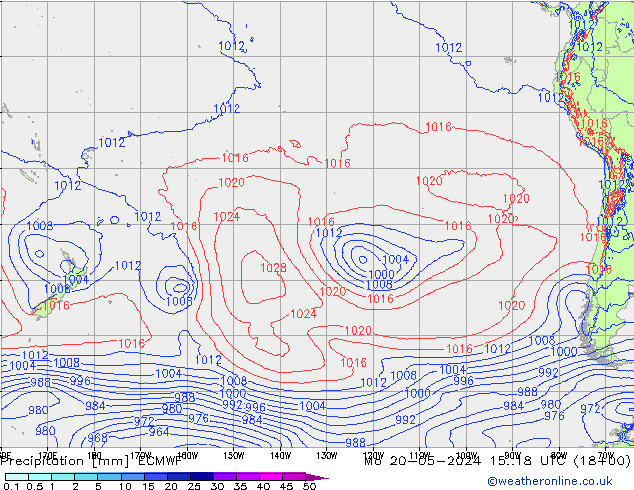 Srážky ECMWF Po 20.05.2024 18 UTC