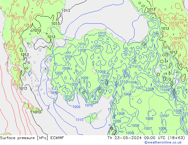 Yer basıncı ECMWF Per 23.05.2024 09 UTC