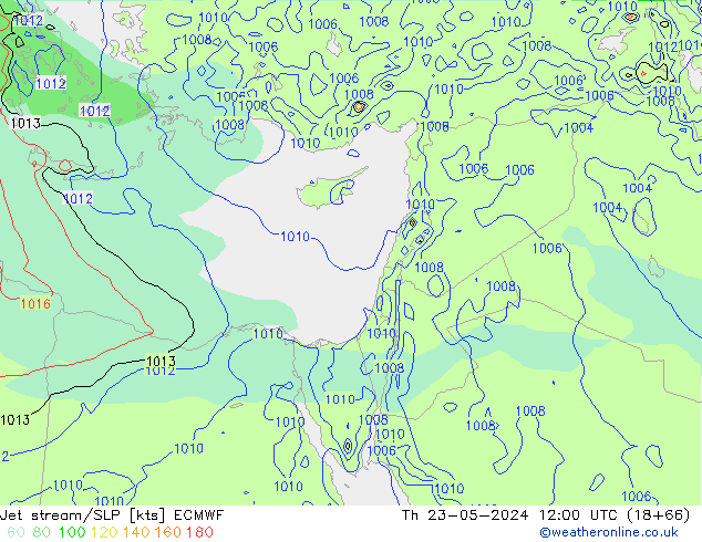 Polarjet/Bodendruck ECMWF Do 23.05.2024 12 UTC