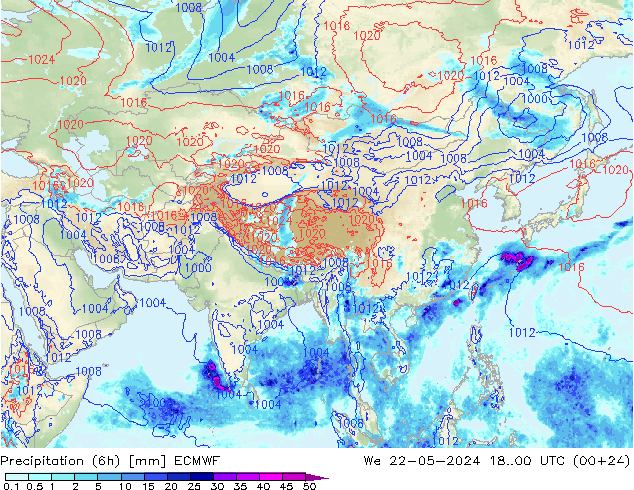 Z500/Rain (+SLP)/Z850 ECMWF We 22.05.2024 00 UTC