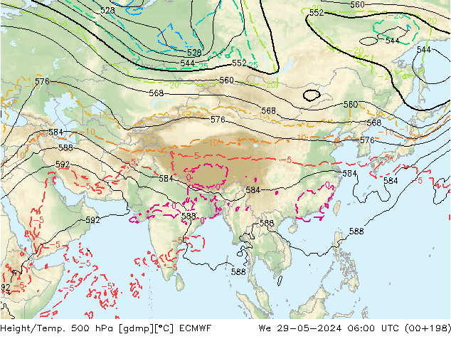 Z500/Rain (+SLP)/Z850 ECMWF mié 29.05.2024 06 UTC