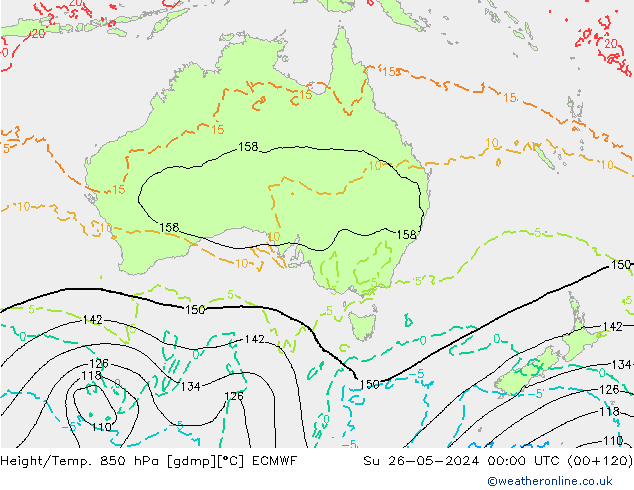 Height/Temp. 850 hPa ECMWF nie. 26.05.2024 00 UTC