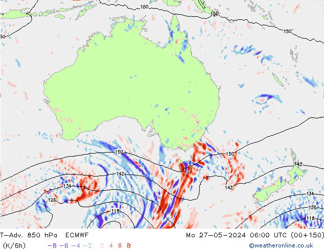 T-Adv. 850 hPa ECMWF Mo 27.05.2024 06 UTC