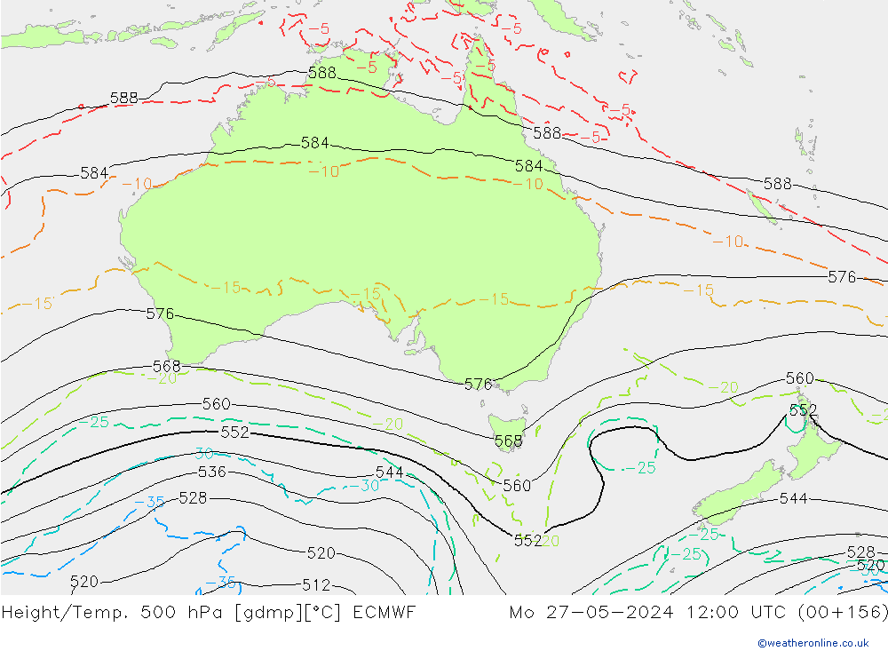 Z500/Regen(+SLP)/Z850 ECMWF ma 27.05.2024 12 UTC