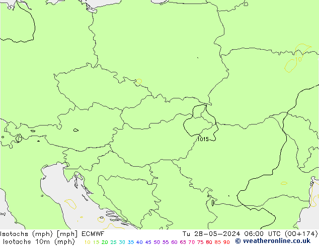 Isotachs (mph) ECMWF mar 28.05.2024 06 UTC