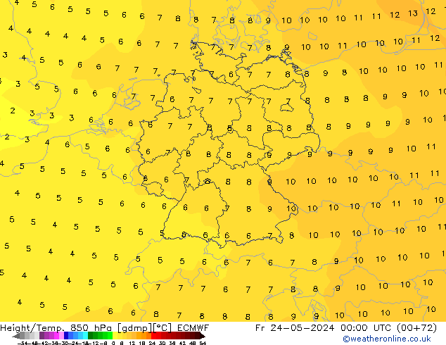 Z500/Rain (+SLP)/Z850 ECMWF  24.05.2024 00 UTC