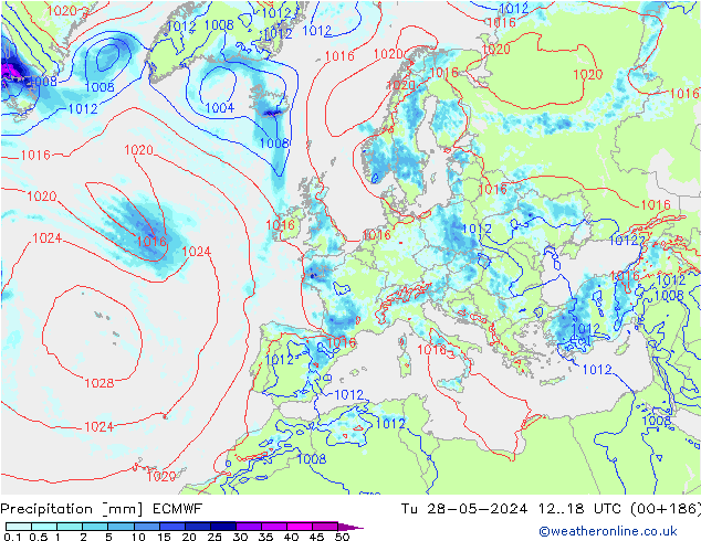 Niederschlag ECMWF Di 28.05.2024 18 UTC