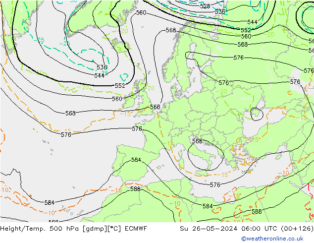 Z500/Rain (+SLP)/Z850 ECMWF ��� 26.05.2024 06 UTC