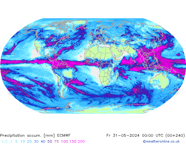 Nied. akkumuliert ECMWF Fr 31.05.2024 00 UTC