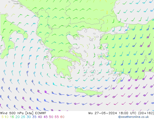Wind 500 hPa ECMWF Mo 27.05.2024 18 UTC