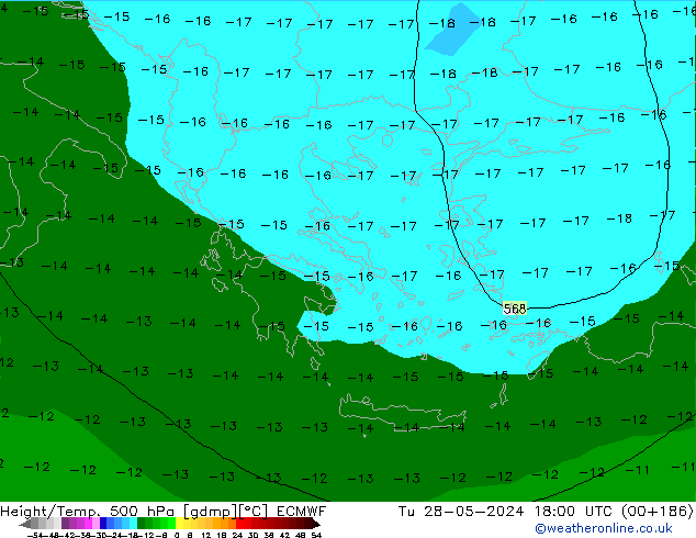 Z500/Rain (+SLP)/Z850 ECMWF mar 28.05.2024 18 UTC