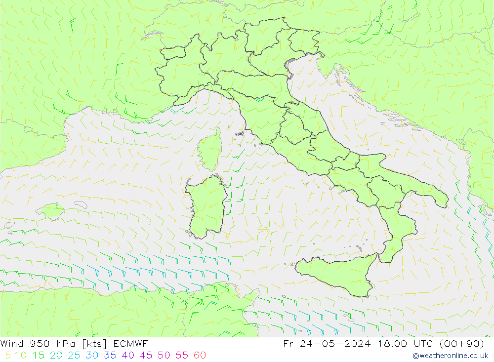 Wind 950 hPa ECMWF vr 24.05.2024 18 UTC