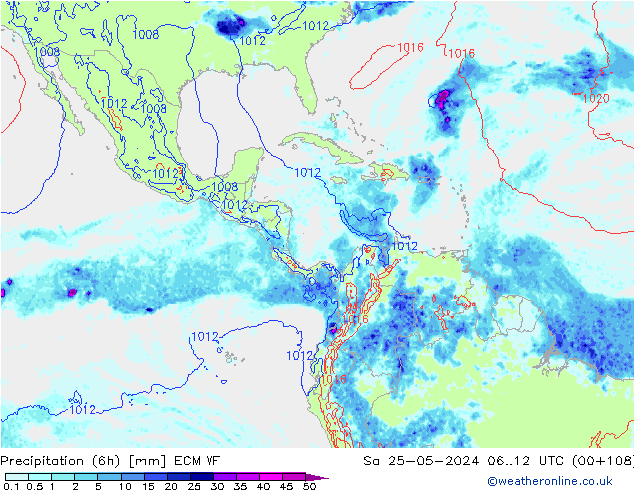 Z500/Rain (+SLP)/Z850 ECMWF sam 25.05.2024 12 UTC