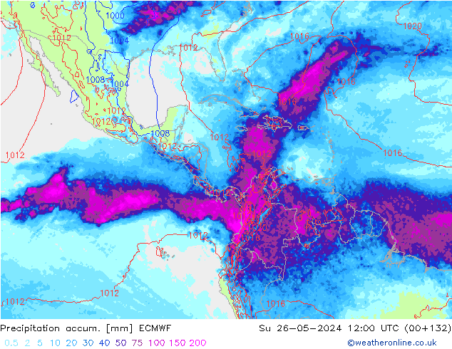 Precipitation accum. ECMWF Su 26.05.2024 12 UTC